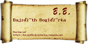 Bajzáth Boglárka névjegykártya